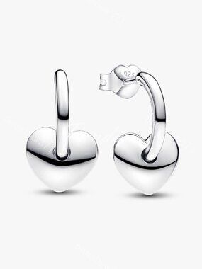 Pandora Heart Open Hoop Earrings